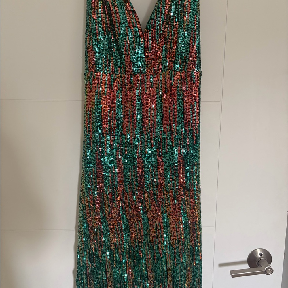 Sequin V-Neck Dress